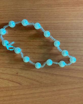 Bracciale di perle e perline colore bianco