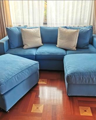 DIVANO con Penisola + Pouf Confalone pari al NUOV.