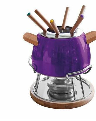 Set per fonduta c/casseruola colore viola 11pezzi