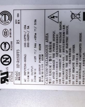 Alimentatore hot-swap per server