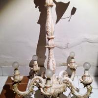 Lampadario vintage porcellana stile Capodimonte