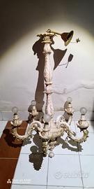 Lampadario vintage porcellana stile Capodimonte