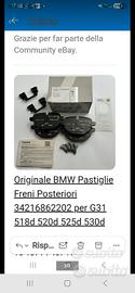 pastiglie posteriore  bmw 