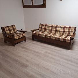 Divano e poltrona stile rutico/country
