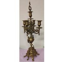 Candelabro francese in ottone della fine del  XIX