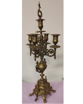 Candelabro francese in ottone della fine del  XIX