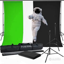 supporto per green screen con telo nero