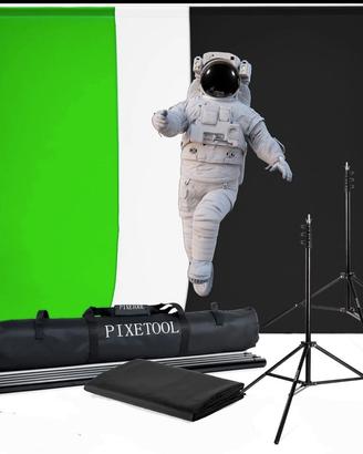 supporto per green screen con telo nero