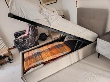 letto contenitore 1 piazza con materasso in memory