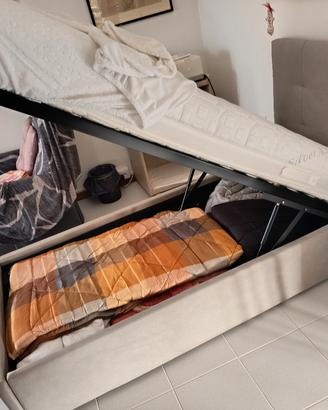 letto contenitore 1 piazza con materasso in memory