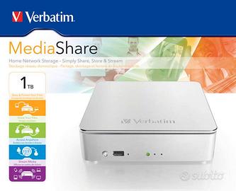 NAS Verbatim 47490 Media Share 1 Tb per Apple Mac