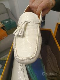 Mocassini Carshoe Pelle Bianca