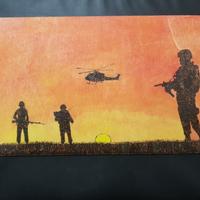 quadro soldati al tramonto