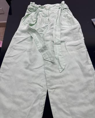 Pantalone verde chiaro lino