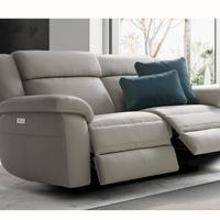 Divano reclinabile elettrico in pelle grigio perla