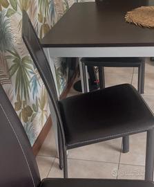 Sedie ecopelle color marrone scuro