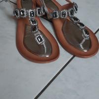 Sandali infradito argento con pietre