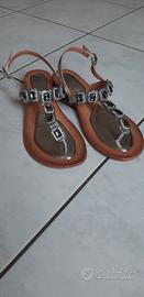 Sandali infradito argento con pietre