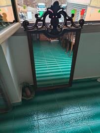 Specchio legno con decoro