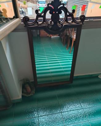 Specchio legno con decoro