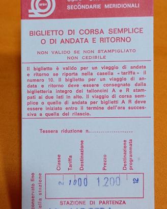 VECCHIO BIGLIETTO 1978 CIRCUMVESUVIANA