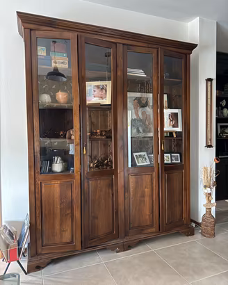 Vetrina vintage libreria noce primi 900