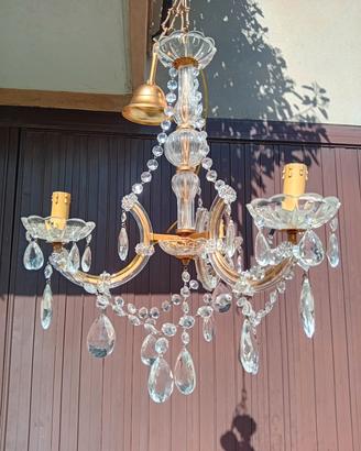 N. 2 lampadari Maria Teresa a 3 luci restaurati
