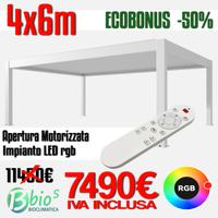 Pergola bioclimatica 4x6 lamelle orientabili bianc