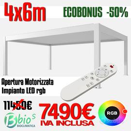 Pergola bioclimatica 4x6 lamelle orientabili bianc