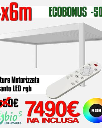 Pergola bioclimatica 4x6 lamelle orientabili bianc