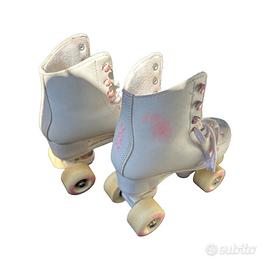 Pattini a rotelle Oxelo bianchi e rosa