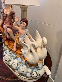 lampada  ceramica di capodimonte anni 70