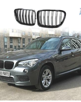 GRIGLIA DOPPIA BMW X1 E84 09-14 LOOK M4 NERO LUCID