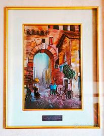 Quadro “Roma sparita” in argento inciso