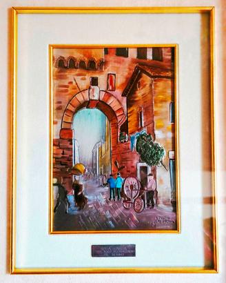 Quadro “Roma sparita” in argento inciso