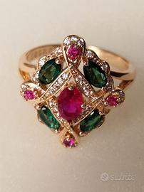 anello vintage imperiale in oro 14 k