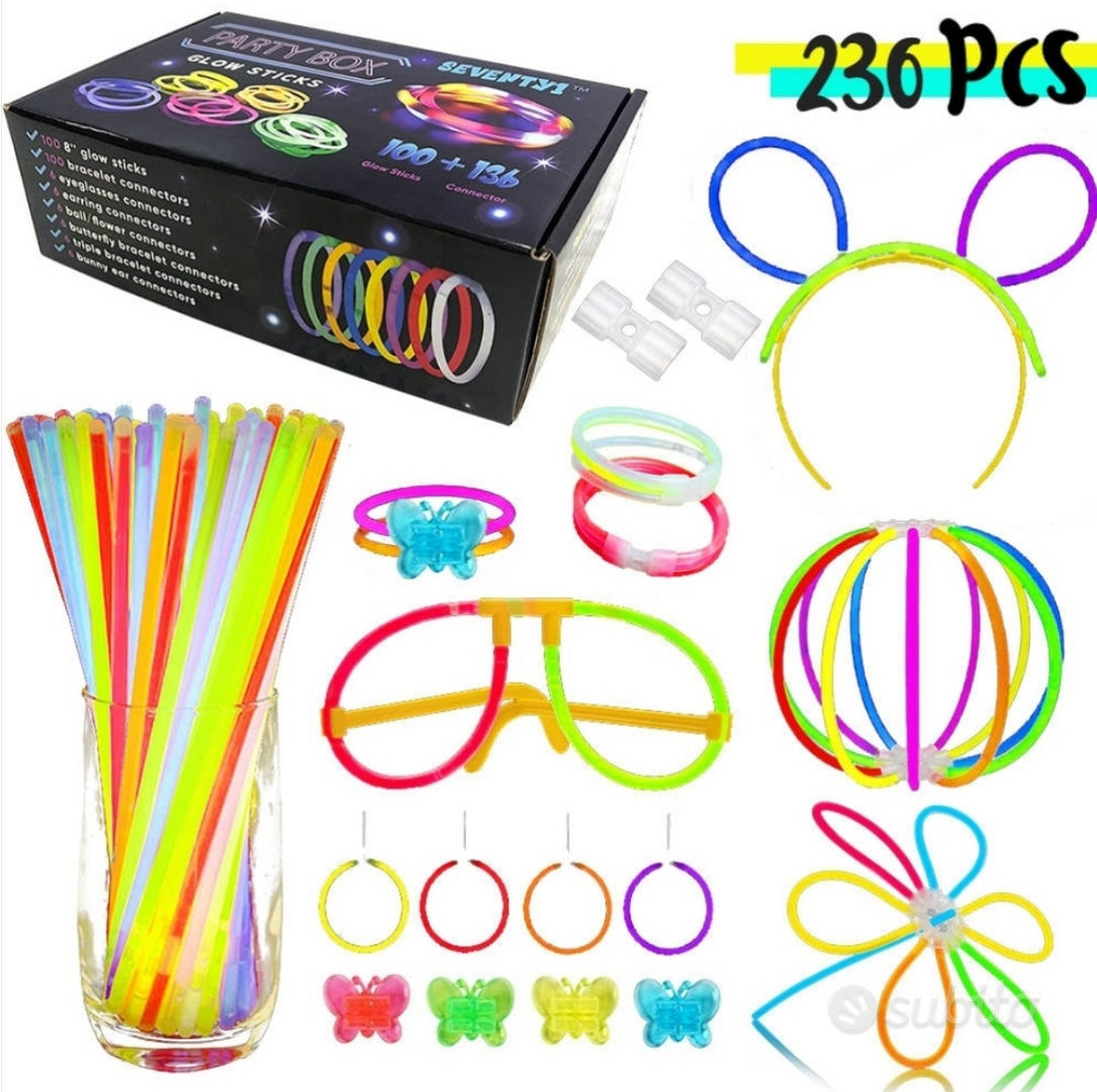 Braccialetti Luminosi Fluorescenti, 100pcs Party A - Abbigliamento