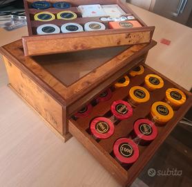 scatola in radica x gioco di carte 