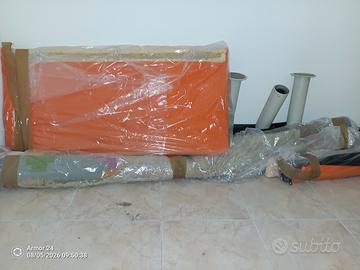 Letto singolo + mensola in vetro/cristallo 