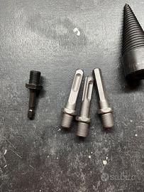 Spaccalegna Conico 42mm Con Adattatori - Per Trapano O Avvitatore, Spaccalegna Veloce Per Legna Da Ardere