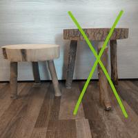 Sgabello in legno supporto per piante usato