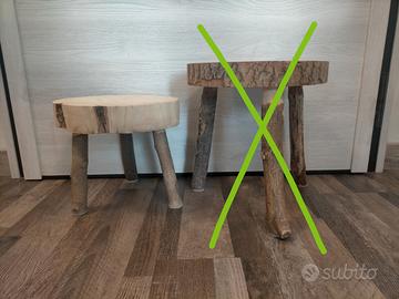 Sgabello in legno supporto per piante usato