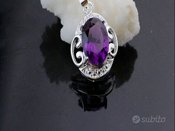 Collana in argento 925 con ciondolo ametista NUOVA