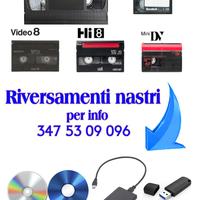 Passaggi, Riversamenti, VHS, Video8, Hi8, MiniDV