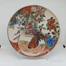 antico piatto ceramica giapponese Meiji gallo 