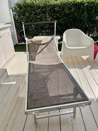 Lettino prendisole da mare professionale alluminio