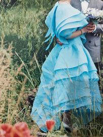 Abito da sposa in organza - turchese tg. 40/42