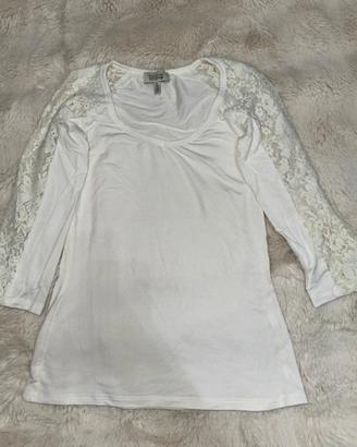 Maglietta basic con pizzo