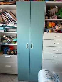 Armadio cameretta Stuva fritidis Ikea ante azzurre