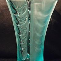 Piccolo vaso vetro spesso color Tiffany